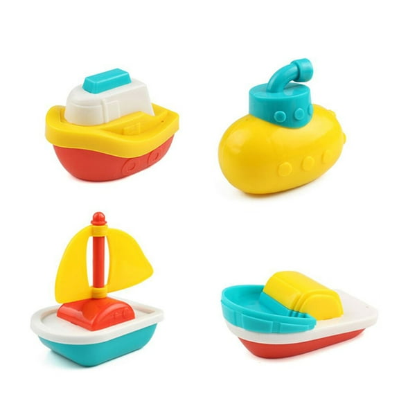 4pcs Bath Toys Bathtime Floating Boat Plastic Ship Model for Toddlers Kids