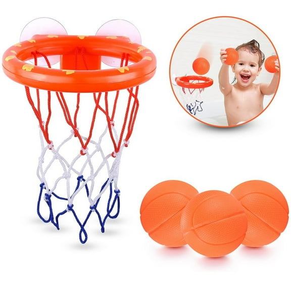 4pcs Bath Toys For Kids, Bathtub Basketball Hoop & Balls Set,included 3hard Balls 1suctions Cups Basketball Hoop Office Balls Playset For Boys Girls Kids Toddlers