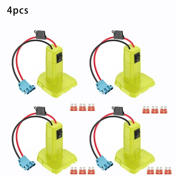 4pcs Battery Adapter Converter For Ryobi 18V ONE+ - Power Wheels Adapter Conversion Kit With On/Off Switch, Fuse Protection & Wire Connectors