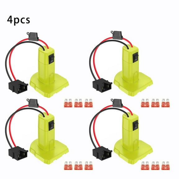 4pcs Battery Adapter Converter For Ryobi 18V ONE+ - Power Wheels Adapter Conversion Kit With On/Off Switch, Fuse Protection & Wire Connectors