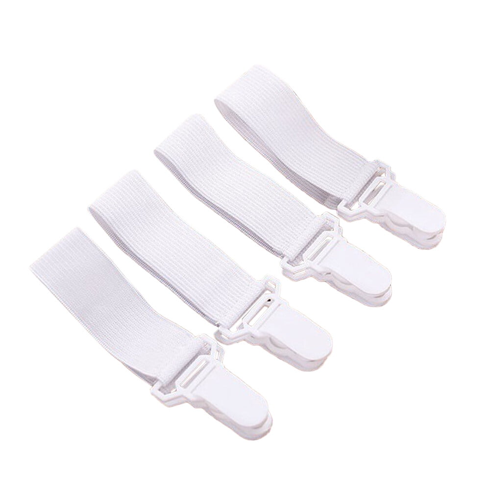 4pcs Bed Sheet Fasteners Suspenders Gripper Elastic Straps Clips for