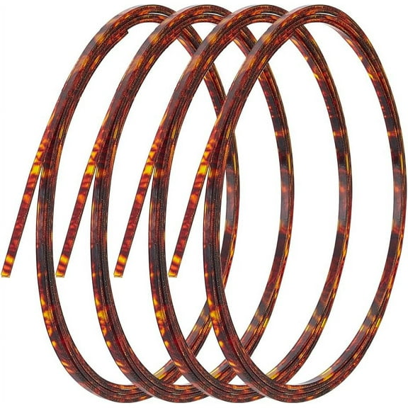 4pcs Binding Purfling Strip 1650x3x1.5mm Plastic Imitation Shell Guitar Binding Purfling Strip Guitar Binding Edge Trim for Acoustic Classical Guitar Brown
