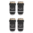 thumbnail image 1 of 4pcs Biological Microscope Lens, 195 Achromatic Black Objective Lens 100X Oil High Power Objective Interface 20.2mm, 1 of 8