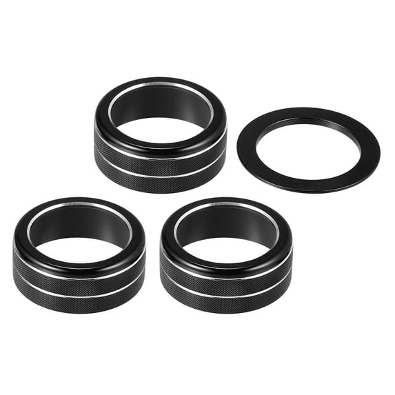4pcs Black Air Conditioner Shift Knob Cover AC Climate Control Start Stop Button Ring for Honda Civic 2022 11th Gen