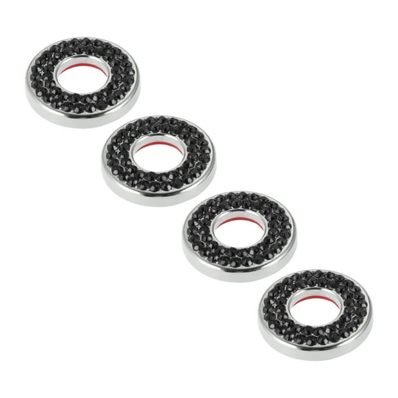 4pcs Black Bling Inner Car Door Lock Stickers Pull Rod Bolt Covers Decoration for Mercedes Benz E C Class GLC 2015-2019