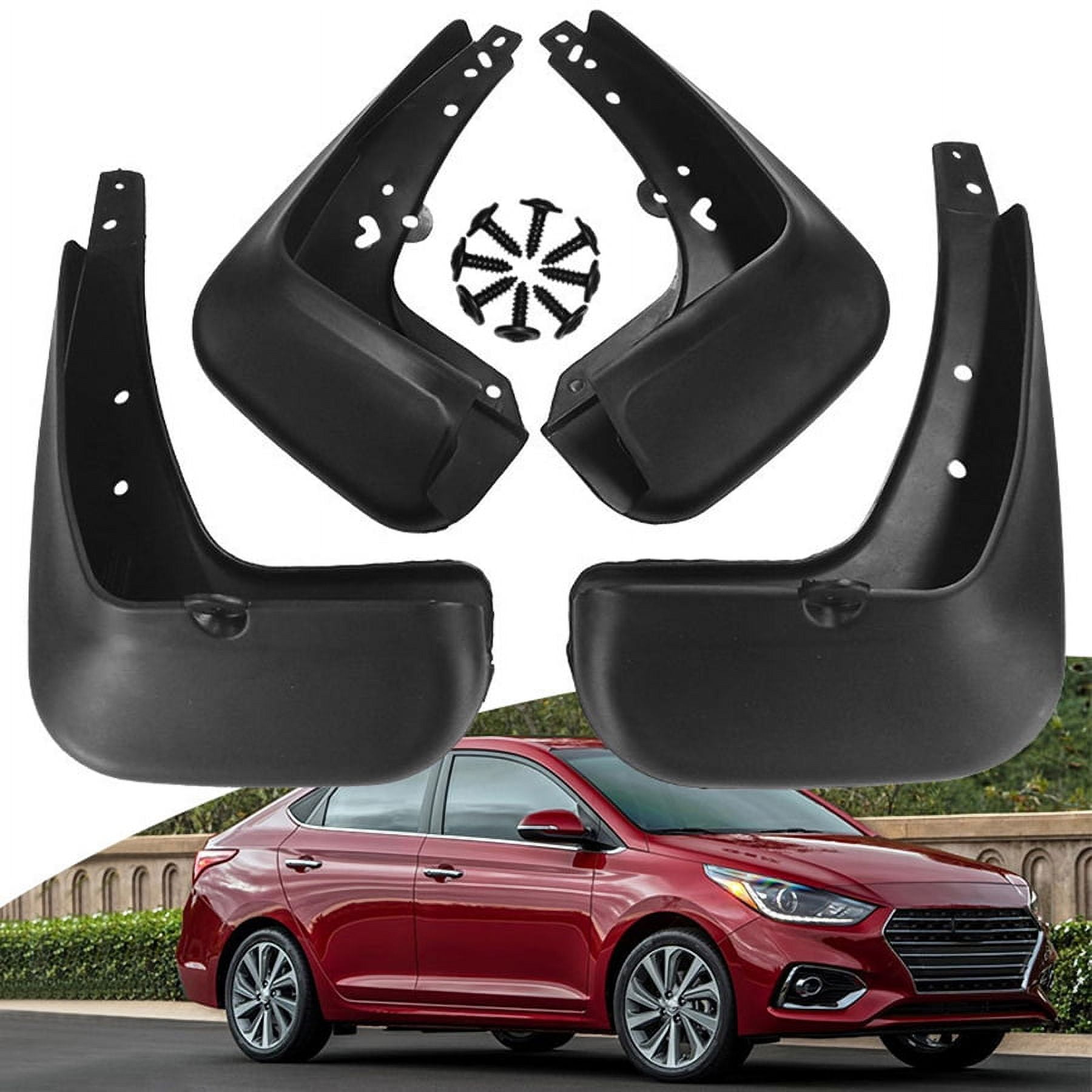 4pcs Black Car Mudguards Mud Flaps Splash Guards Kit For Hyundai Accent
