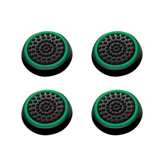 4pcs Black/Green Silicone Thumbstick Grips Caps Analog by Insten for Xbox 360 Xbox One Sony PlayStation 2 3 4 Controller