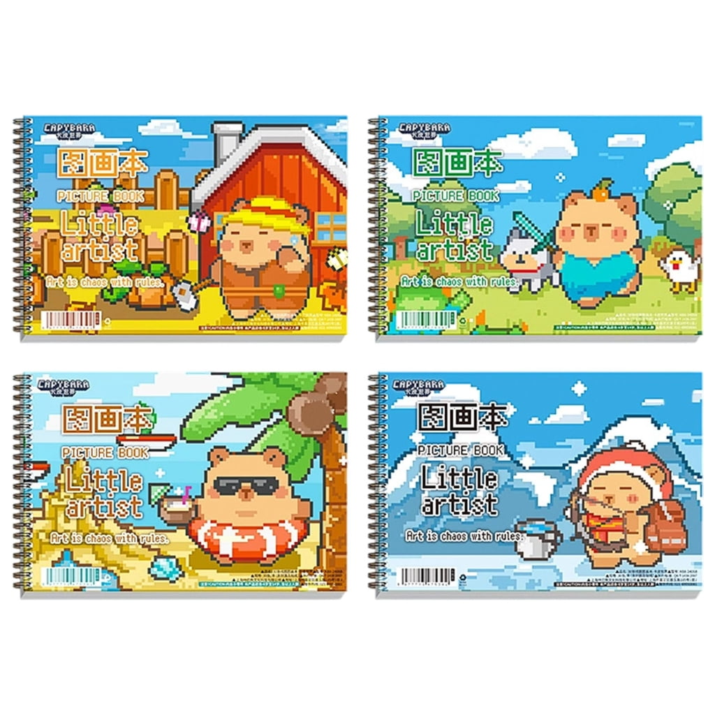 4pcs Blank Art Journals Sketchbook Drawing Pad For Outdoor Sketching Classroom Use 50 Sheets Each Book
