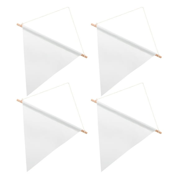 4pcs Blank Heat Transfer Flag Diy Hanging Flag Decor Yard Triangular Flag Diy Ornament