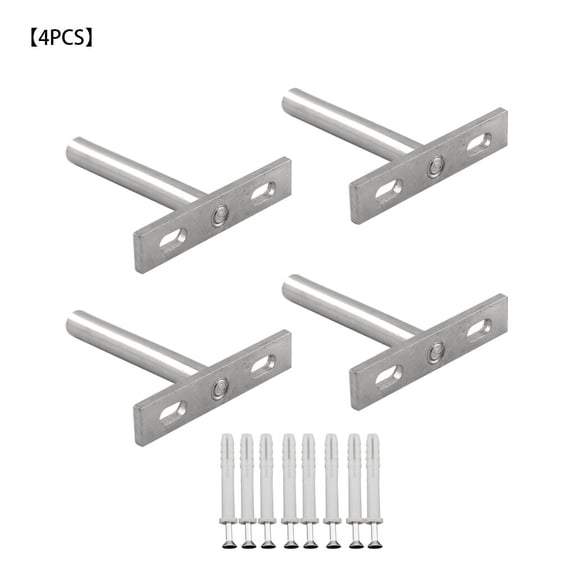 4pcs Blind Shelf Support Home Office Wall Cabinet Shelf Metal Bracket with Installation Screws