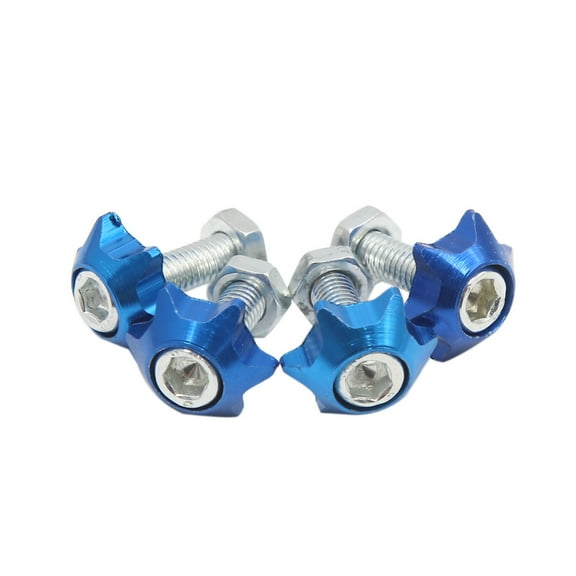 Unique Bargains 4Pcs Blue 6mm Thread Diameter Motorcycle License Plate Frame Screws Bolts Caps