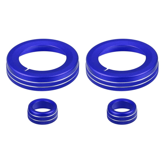 4pcs Blue Aluminum Alloy Car Center Control Ring Knob Ring Cover for Chevrolet Camaro 2010-2015 Switch Button Decor