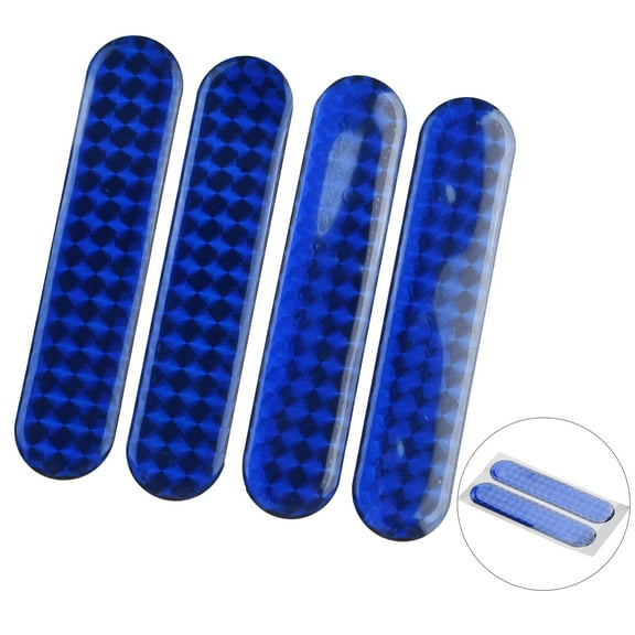4pcs Blue Reflective Safety Self Adhesive Reflector Tape Sticker Drop Glue + PVC Reflective Sticker For Truck Motorcycle Car