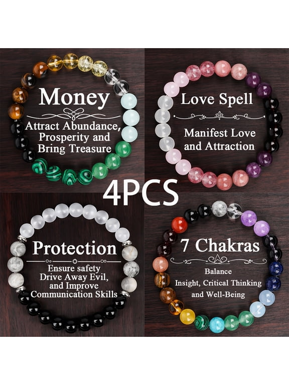4pcs Bohemian Chic Beaded Bracelet Set with Citrine, Malachite, Rose Quartz & Tiger Eye - Elegant Jewelry for Wealth Attraction & Spiritual Balance, Perfect Gift for Women and Moms, Jewelry Set,4pcs