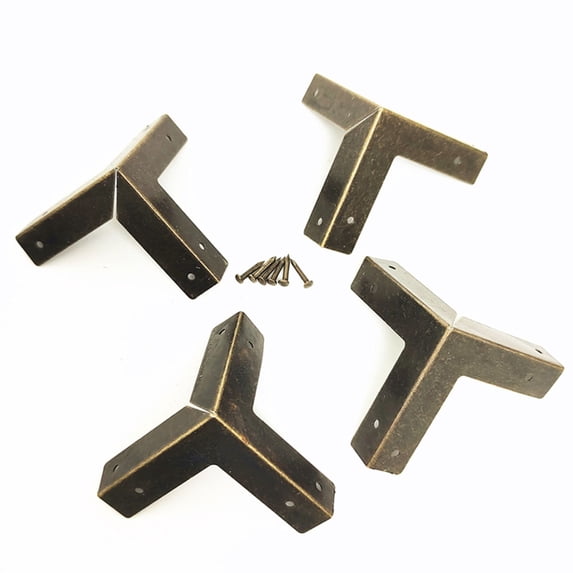 4pcs Box Corner Protector Antique Wooden Jewelry Gift Wine Box Corner Protect Furniture Hardware Chest Triangle Edge Cove