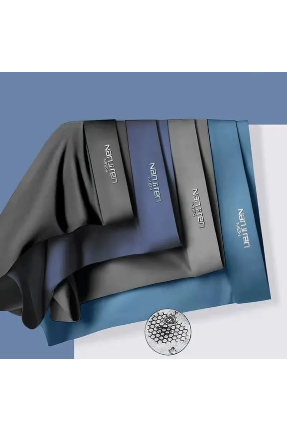 4pcs Boxer Shorts Men's Ice Silk Underwear Cool Underpants Breathable Sexy Thin Panties U Convex Lingerie Wholesale Lots L-5XL