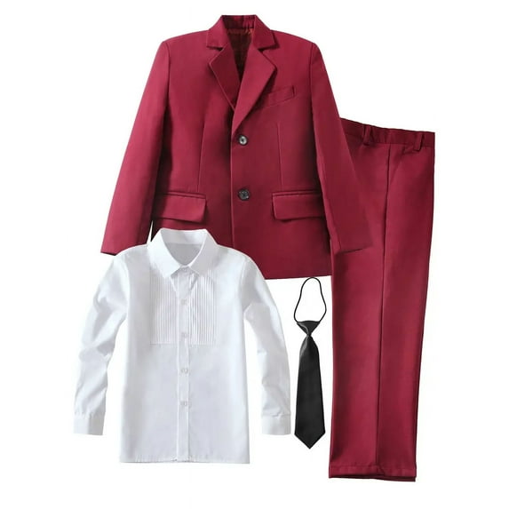 4pcs Boys Formal Gentleman Outfits Long Sleeve Boys Clothing Set For Competition Wedding Banquet Dress