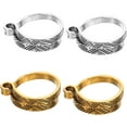 thumbnail image 1 of 4pcs Braided Ring Vintage Rings Metal Decor Yarn Guide Finger Ring Crochet Loop Ring To Weave Tool, 1 of 5