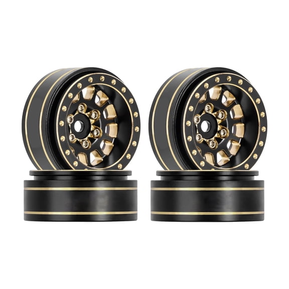 4pcs Brass Beadlock Rims 12-Spoke Wheel for 1/18 TRX4M 1/24 SCX24 Deadbolt-RC Crawler Beadlock Wheel Upgrade Accessories