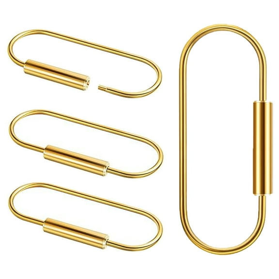 4pcs Brass Screw Lock Keychains, Durable Gold Key Ring Simple Key Fob Holder Carabiner Keyring Clip Car Key Chain Accessories for Men Women