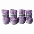 thumbnail image 1 of 4pcs Breathable Dog Shoes with Mesh PU, Non - Slip & Easy - to - Wear with Magic Tape, Purple L Size, for Small Dogs, Ideal for Outdoor Walking, Indoor Protection, 1 of 3