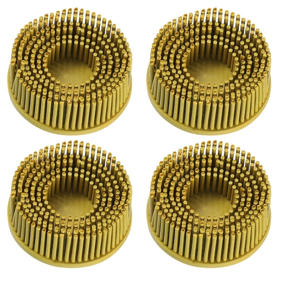 4pcs Bristle Disc 2" 80 Grit R-Type Abrasive Brush Coarse Bristle Disc, Yellow