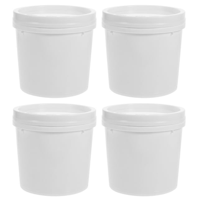 4pcs Bucket With Lid Empty Paint Bucket 1liter Portable Paint Bucket