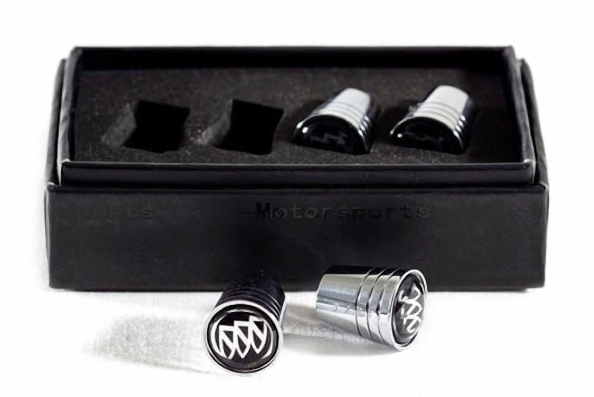 4pcs Buick Emblem Logo Chrome Tapered Tire Stem Valve Caps Official Licensed