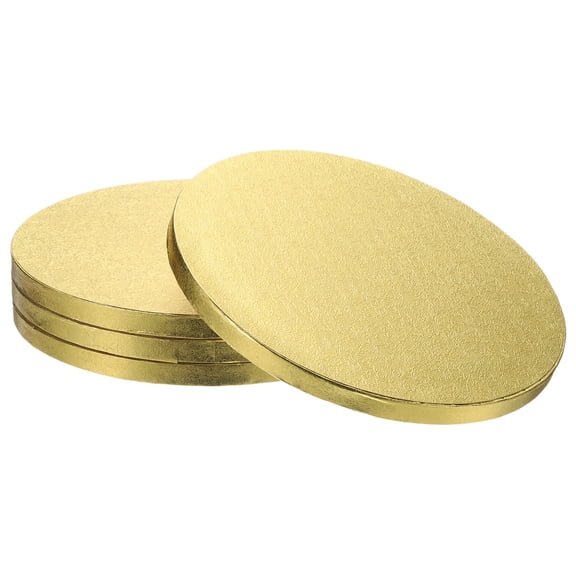 4pcs Cake Boards, 10 Inch Round Cake Drum Circle Cake Base Grease Proof Pastry Board Gold