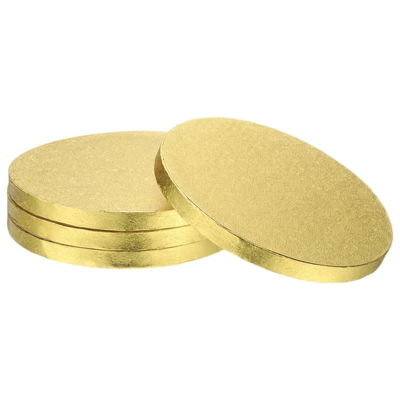 4pcs Cake Boards, 12 Inch Round Cake Drum Circle Cake Base Grease Proof Pastry Board Gold