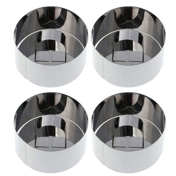 Tineasur Small Cake Mold Round Stainless Steel 4pcs for Professional Cake Shop Use