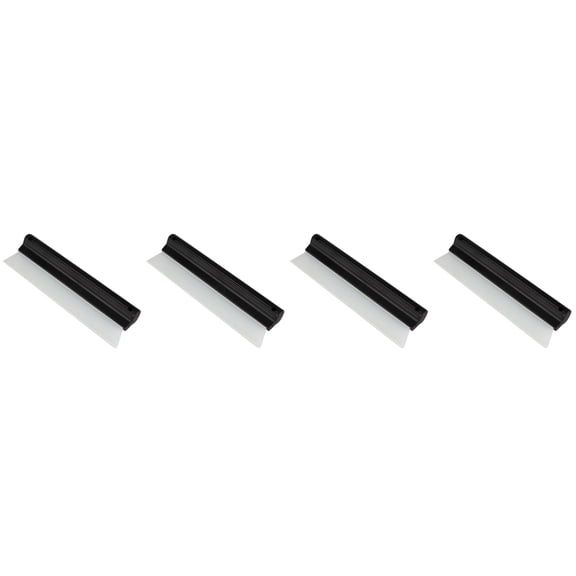 4pcs Car Body Window Squeegee Silicone Wiper for Car Bathroom Mirror Window Glass Cleaning (Black)
