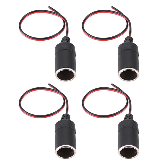 4pcs Car Cigarette Lighter Charger Cable Female Socket Plug Connector Adapter 12V/24V
