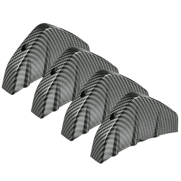 4pcs Car Diffuser Universal Shark Fin Spoilers Rear Spoiler Wing Diffuser Trim Bumper Lip for Car Carbon Fiber Pattern