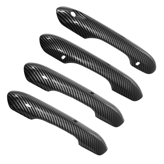 4pcs Car Door Handle Trim Cover for Ford Explorer 2020-2022 Trim Exterior Accessories Carbon Fiber Pattern Black