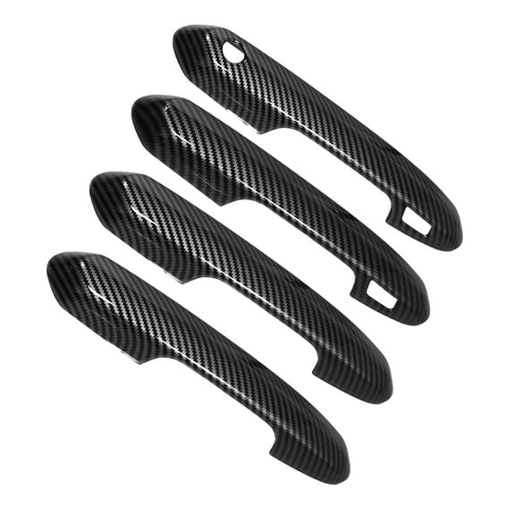 4pcs Car Door Handle Trim Cover for Toyota RAV4 2019-2021Trim Exterior Accessories Carbon Fiber Pattern Black