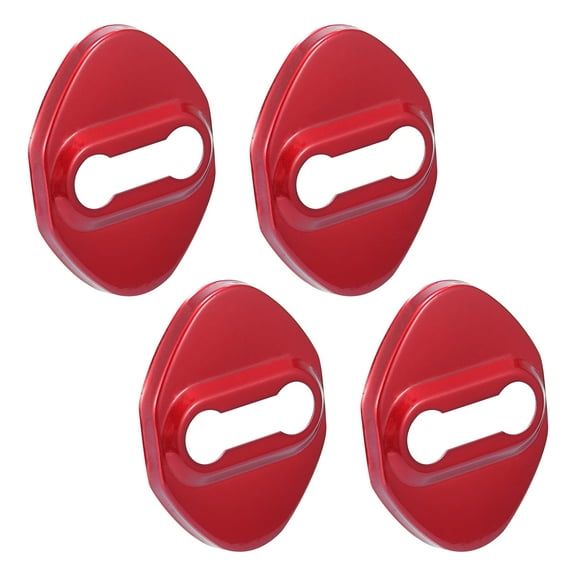 4pcs Car Door Lock Latches Cover Protector Caps for Toyota Highlander Carola Camry RAV4 Reiz Red Stainless Steel