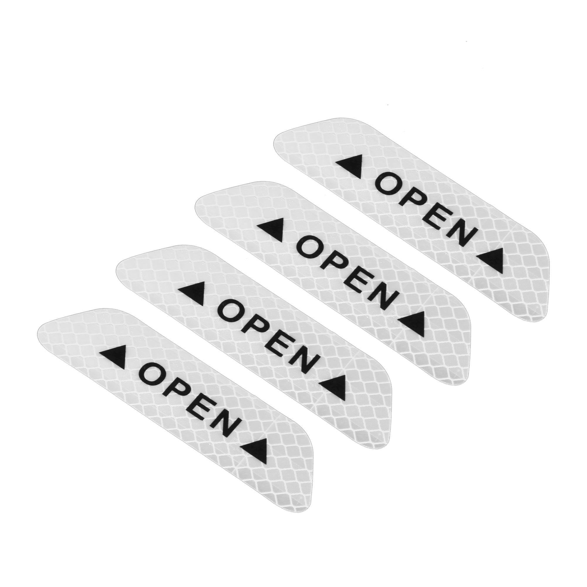 4pcs Car Door Reflective Sticker Open Warning Tape Safety Sign Decal