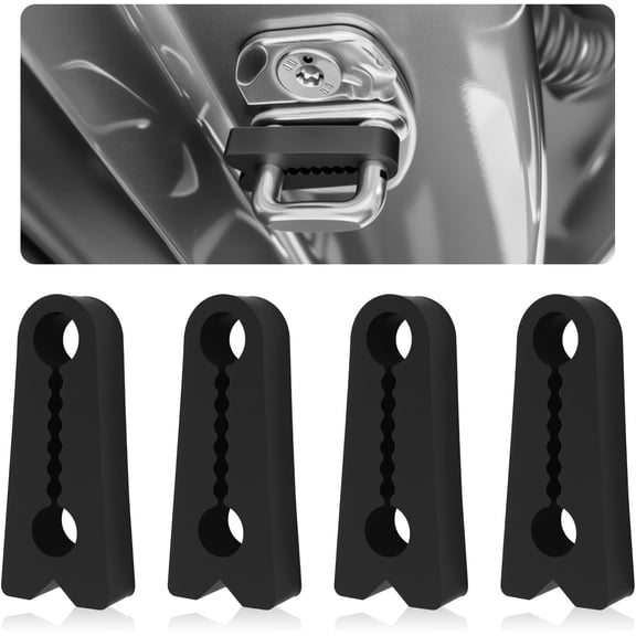 4pcs Car Door Shock Absorber Pads, Universal Silicone Buffer Gasket for Auto Vehicle, Anti-Noise Soundproof Sticker, Door Latch Protection Guard, Black