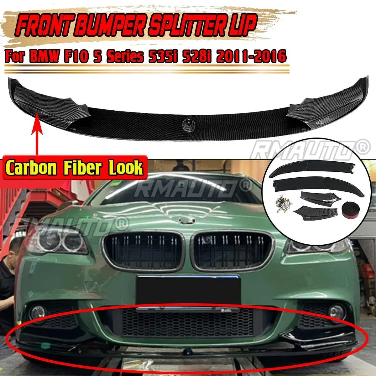 4pcs Car Front Bumper Lip Spoiler Splitter Surround Molding Cover Trim ...