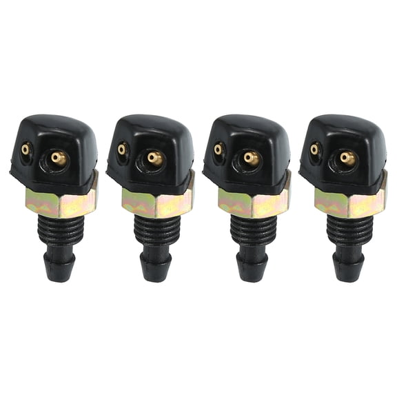 4pcs Car Vehicle Plastic Front Windshield Washer Sprayer Nozzle Black Replace