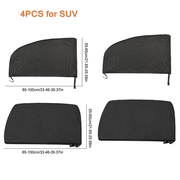 4pcs Car Window Screen Door Covers Front/Rear Side Window UV Sunshine Cover Shade Mesh Car Mosquito Net For Cars SUVs MPV