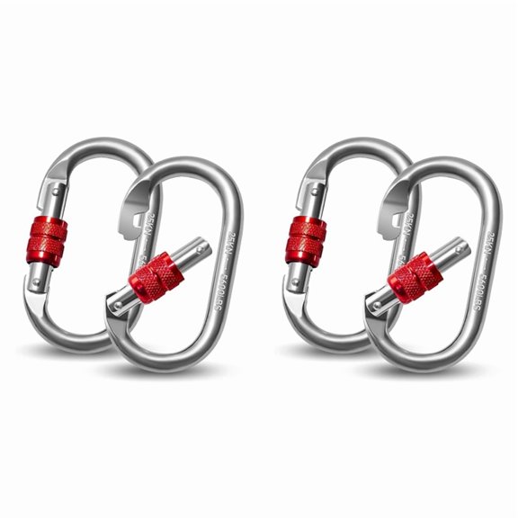 4pcs Carabiner Hooks 25 KN, O-Shaped Carabiner Hooks,Heavy Duty Safety Carabiner, Carabiner for Yoga, Hammock, Camping