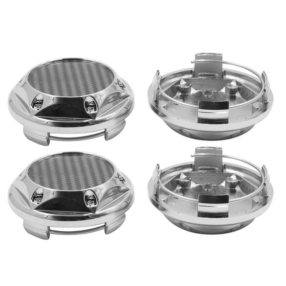 4pcs Carbon Fiber Pattern 68mm Dia 4 Clips Wheel Center Hub Caps Cover