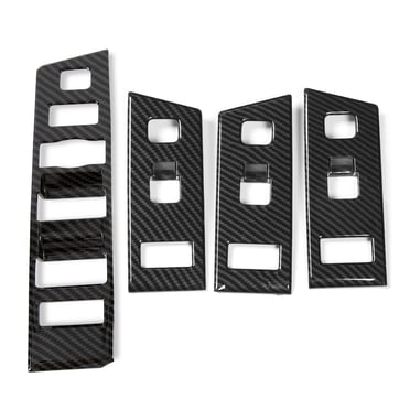 Carbon Fiber Door Handle & Window Switch Panel Trim Kit For Dodge Challenger 2015+ – 4Pcs By SAWADICAR