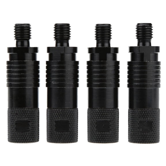 4pcs Carp Fishing Bite Alarm Adaptors Quick Connector Rod Holder 3/8 Thread Interface aluminum Alloy Anti-Rust for Most Alarms Black
