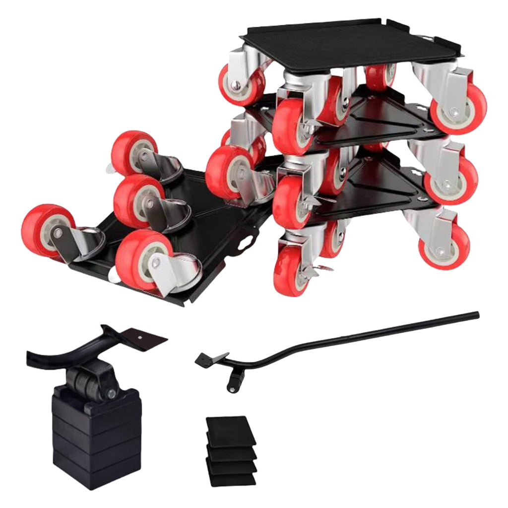 4pcs Casters Furniture Sliders Movers 360 Degree Rotating Wheels And 4 Lift Pads