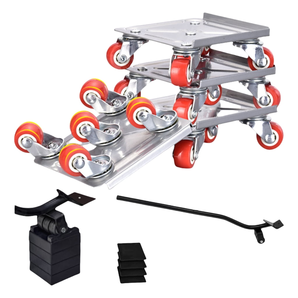 4pcs Casters Furniture Sliders Movers 360 Degree Rotating Wheels And 4 Lift Pads