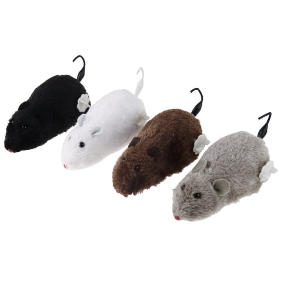 4pcs Cat Mice Toy Lifelike Clockwork Plush Rat Funny Soft and Safe for Cats Dogs Pets Supplies