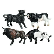 4pcs Cattle Figurine Simulated Bull Realistic Animals Cow Educational A